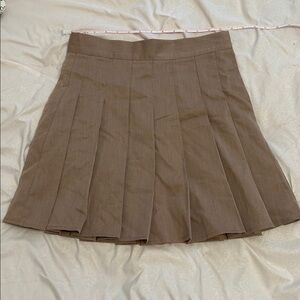 Brown Pleated Skirt